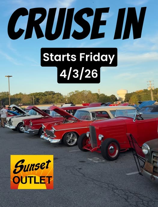Flyer for Sunset Cruise-In 2026