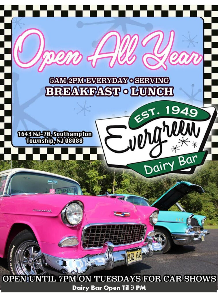 Promotional image for Evergreen Dairy Bar Car Show