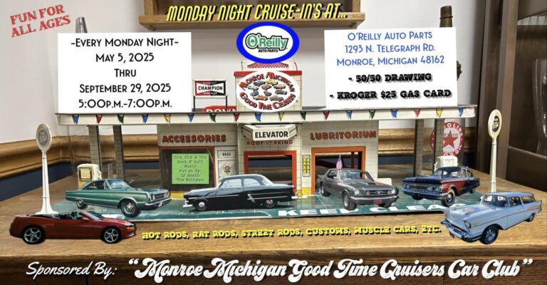 Flyer for Monday Night Cruise-In’s