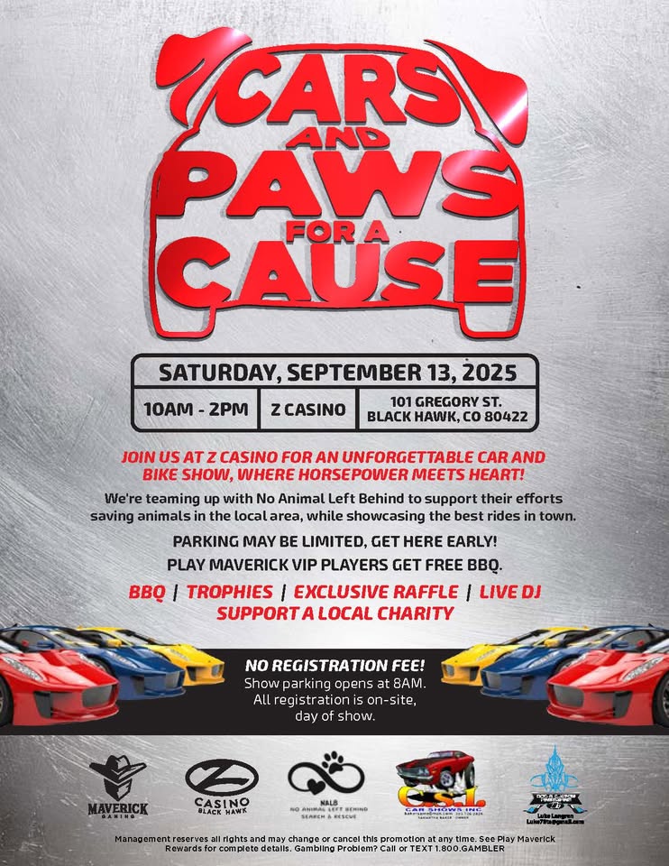 Cars and Paws for a Cause Car Show – Black Hawk, CO | CarCruiseFinder
