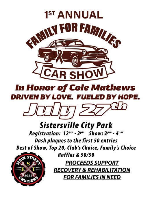 1st Annual Family for Families Car Show – Sistersville, WV ...
