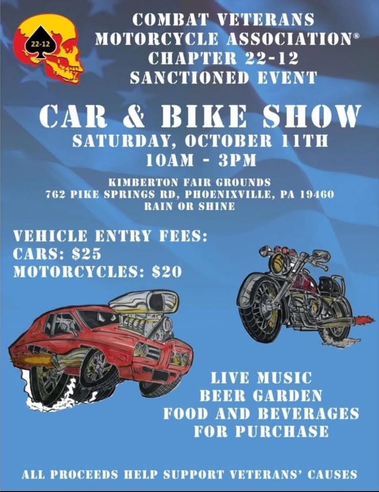 CVMA PA Chapter 22-12 Car & Bike Show – Phoenixville, PA | CarCruiseFinder