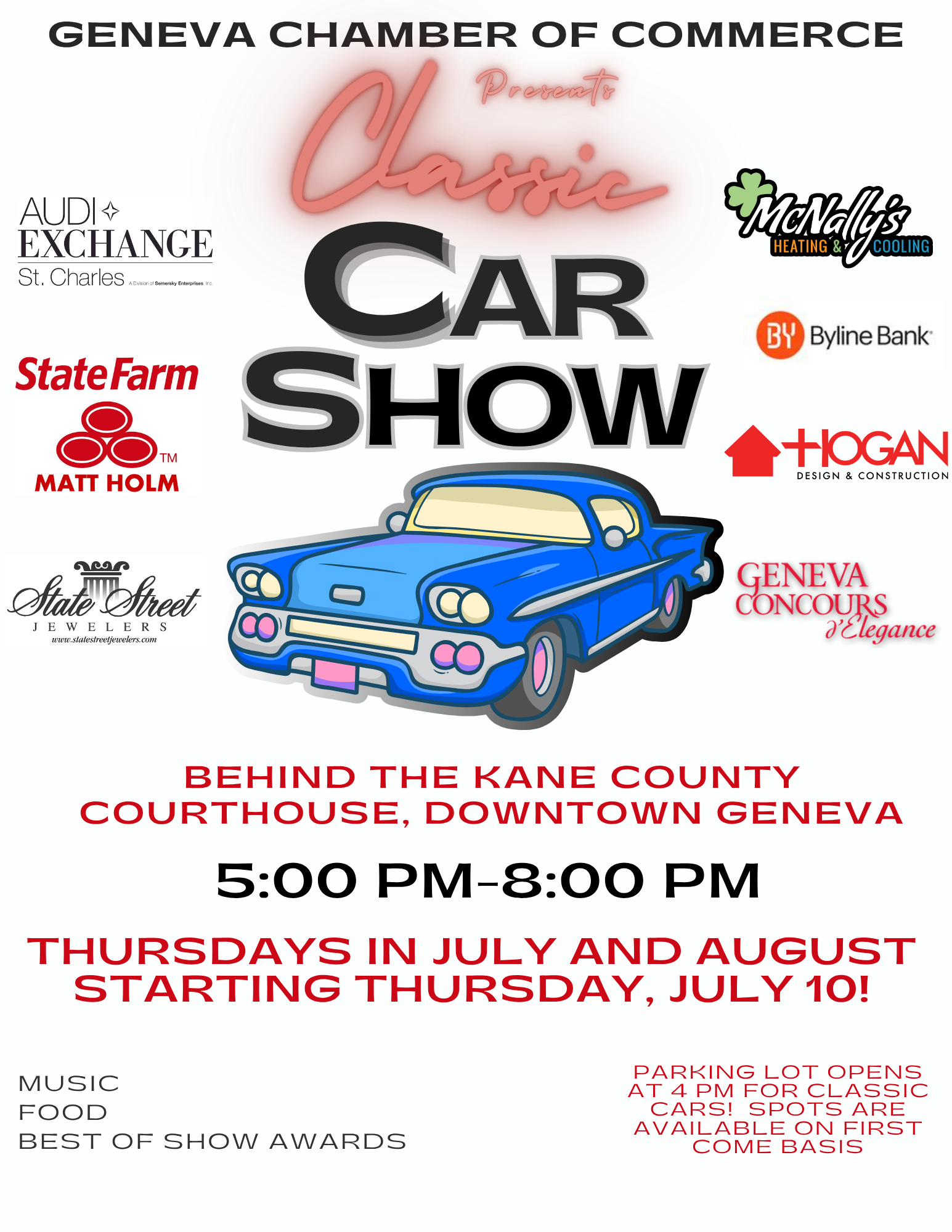 Geneva Chamber of Commerce Classic Car Show – Geneva, IL | CarCruiseFinder