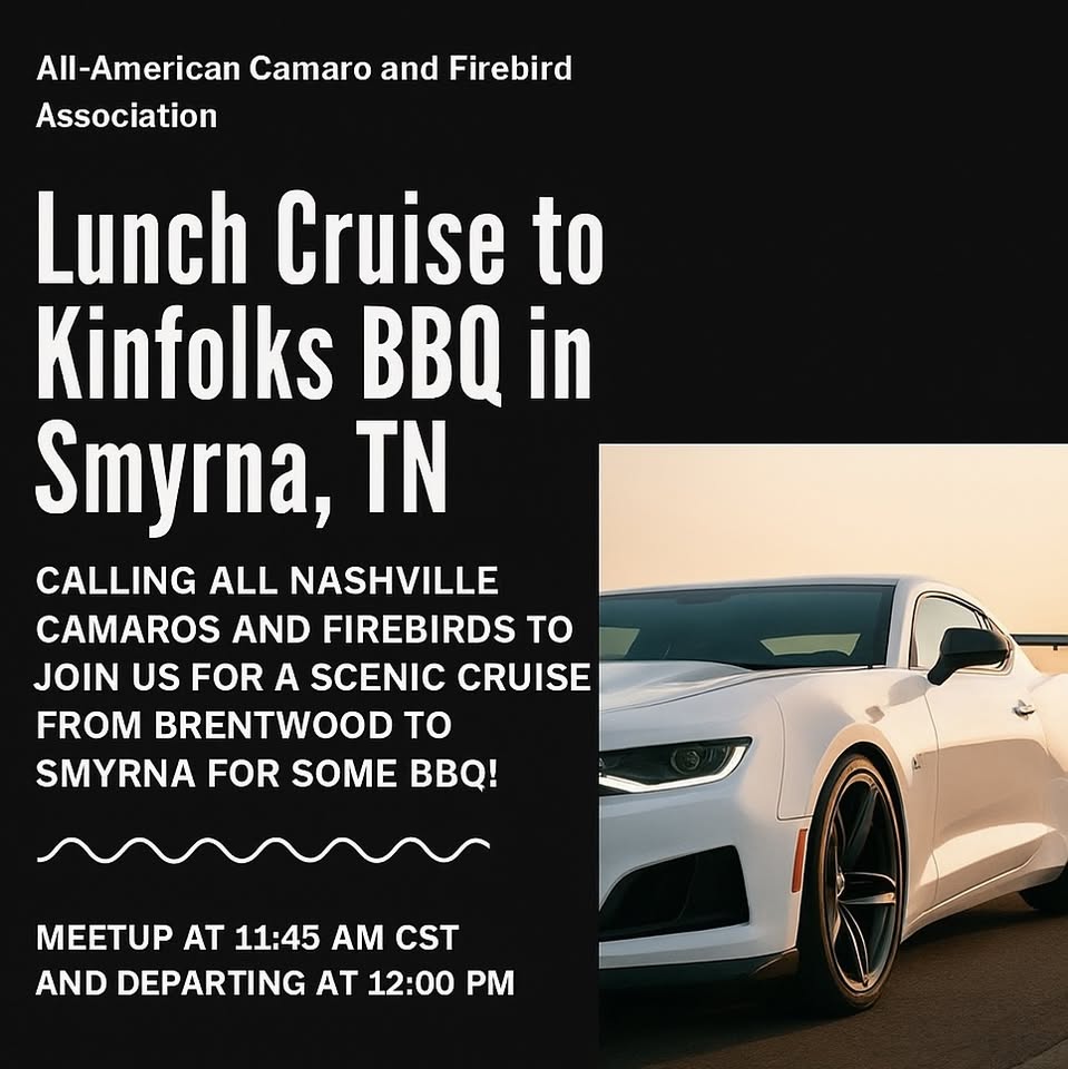 AACFA Presents: Lunch Cruise to Kinfolks BBQ in Smyrna, TN – Brentwood ...