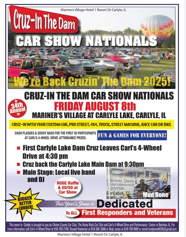 Cruzin the Dam Car Show – Carlyle, IL | CarCruiseFinder