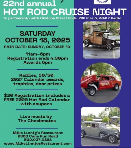Flyer for 22nd Annual Child Hot Rod Cruise Night