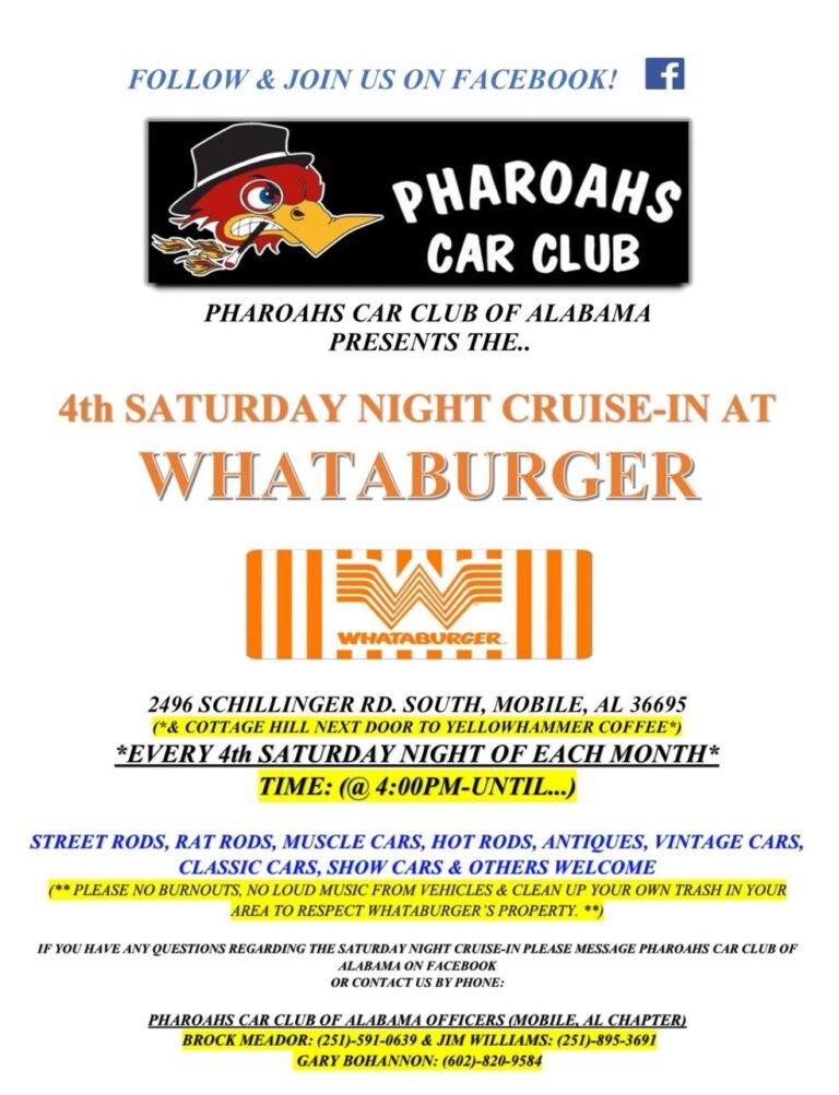Flyer for 4th Saturday Night Cruise-In