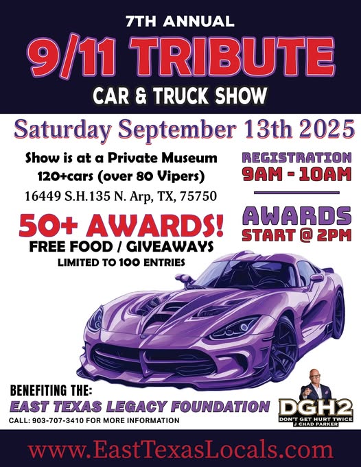 Flyer for 7th Annual 9/11 Tribute Car & Truck Show