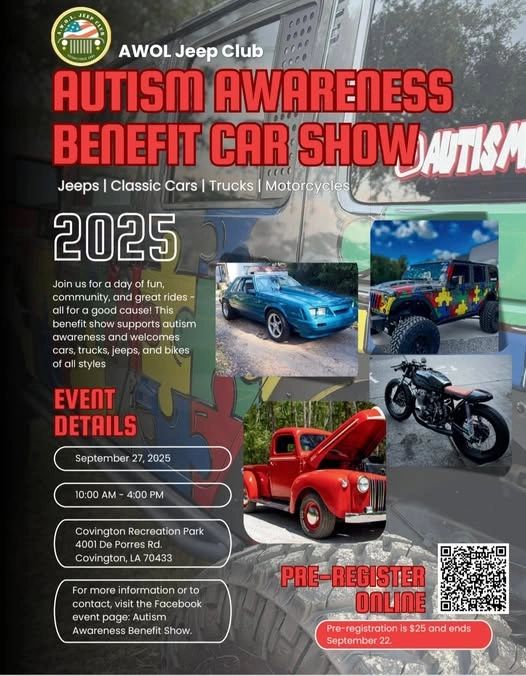 Awol Jeep Club Autism Awareness Benefit Car Show – Covington, LA ...