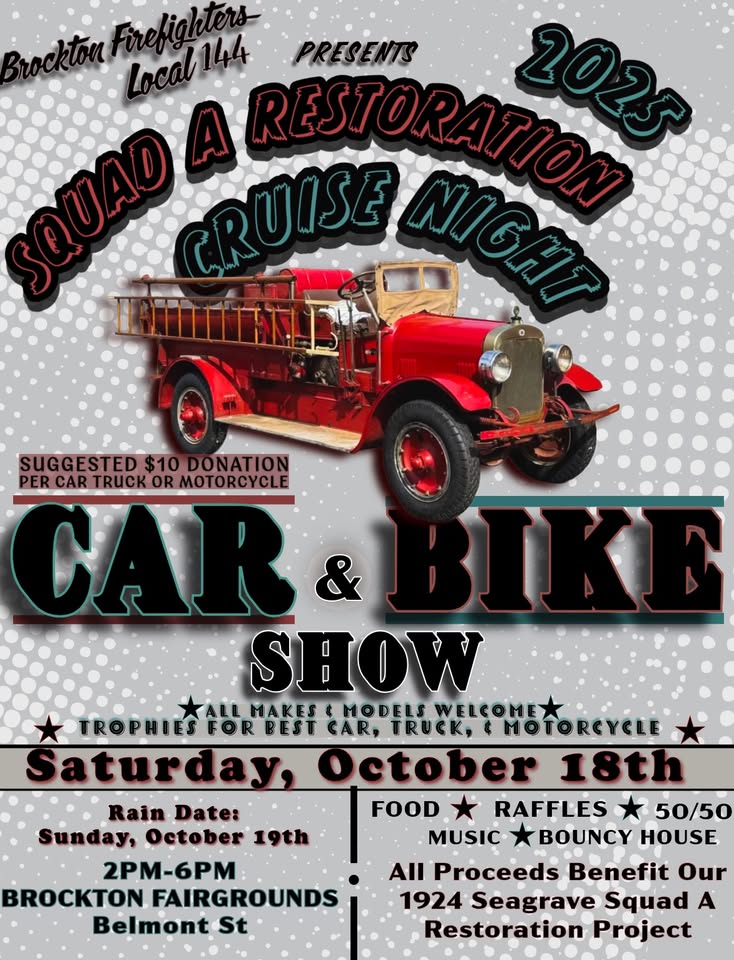 Flyer for 2025 Squad A Restoration Car and Bike Show