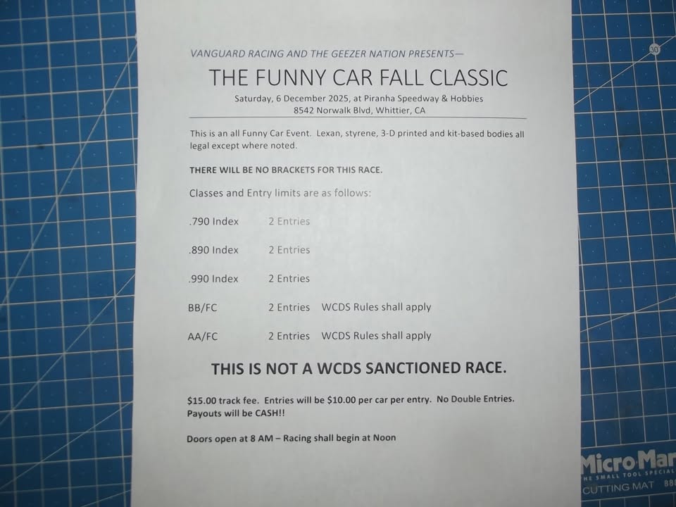 FUNNY CAR FALL CLASSIC 2025 – Whittier, CA | CarCruiseFinder