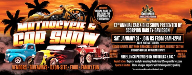 Flyer for 13th Annual Car & Motorcycle Show