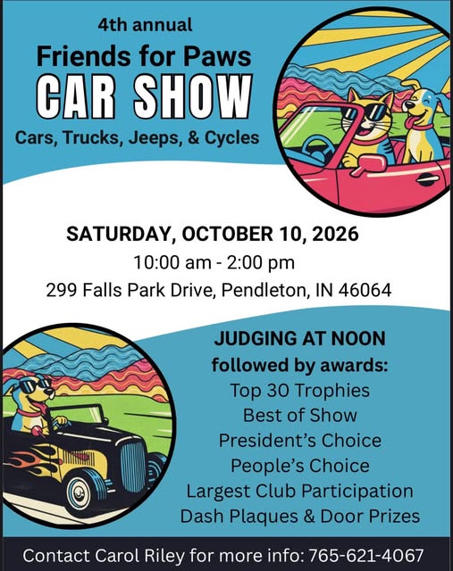 Flyer for Friends for Paws Car Show