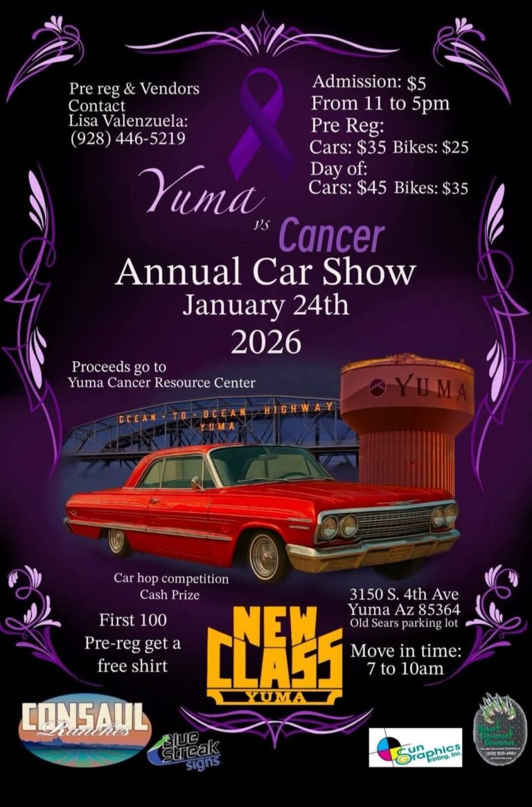Flyer for Yuma vs Cancer Annual Car Show
