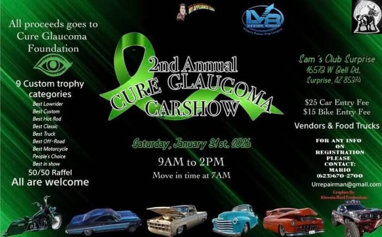 Flyer for 2nd Annual Cure Glaucoma Carshow