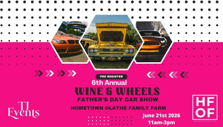 Flyer for 6th Annual “Wine & Wheels” Fathers Day Auto Show | June 21st 2026