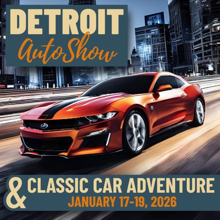 Flyer for Detroit Auto Show & Classic Car Adventure