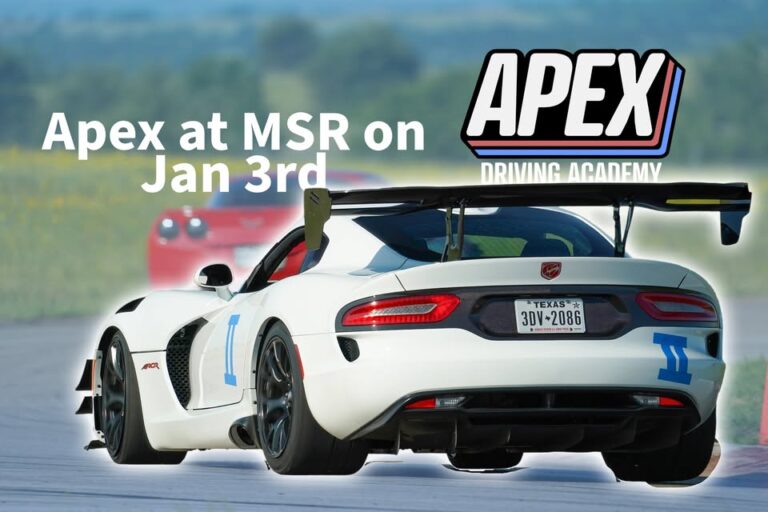Flyer for APEX HPDE by GSPEED @ MSR 1.7 CCW on Jan 3rd