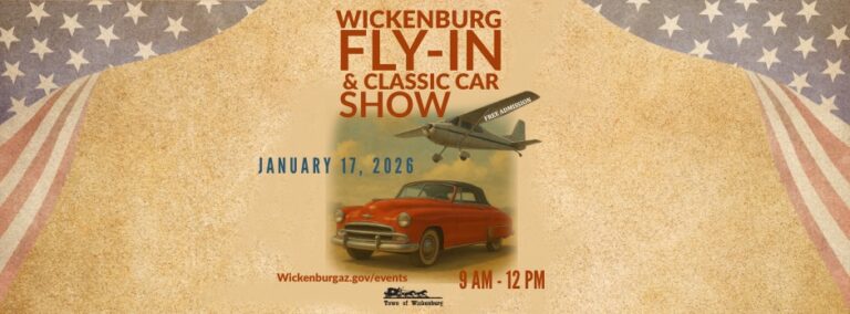Flyer for Wickenburg Fly-in & Classic Car Show