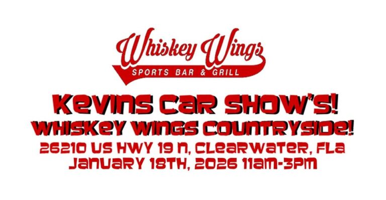 Flyer for Kevin’s Car Shows & Whiskey Wings Countryside Car Truck Jeep and Bike Show!