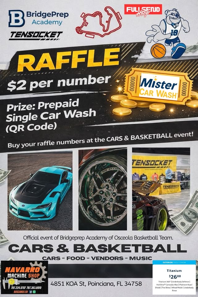 Flyer for Car Meet and Basketball Tournament