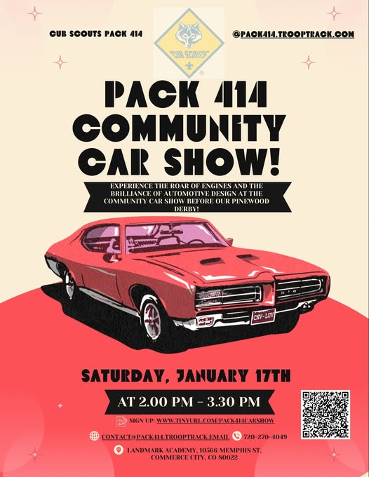 Flyer for Pack 414 Community Car Show