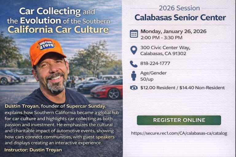 Flyer for Car Collecting and the Evolution of the Southern California Car Culture