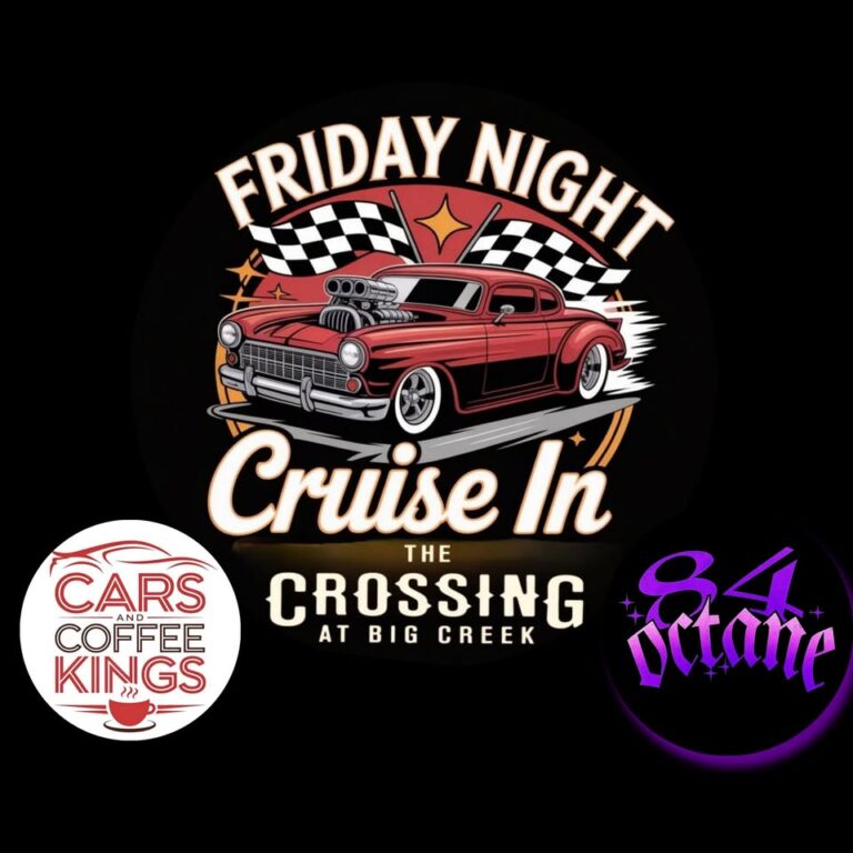 Flyer for First Friday Cruise In At The Crossing
