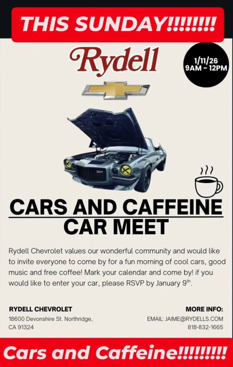 Flyer for Cars And Caffeine Car Meet