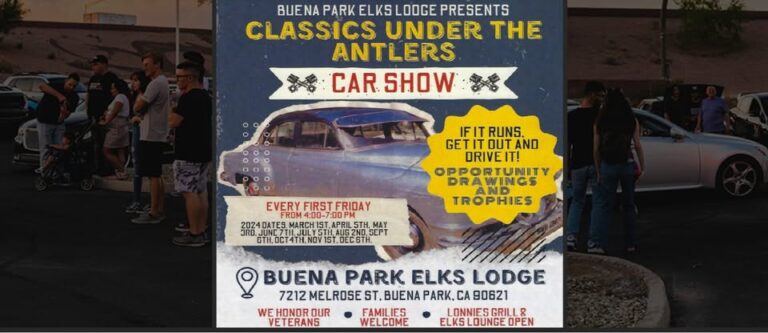 Flyer for Classics Under the Antlers: Friday Night Car Show!
