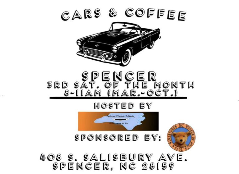 Flyer for Cars and Coffee Spencer (Breakfast Served)