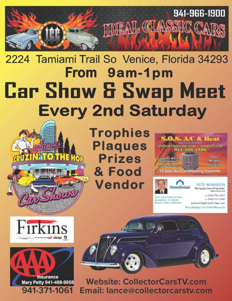 Flyer for Ideal Classic Cars Car Show & Swap Meet