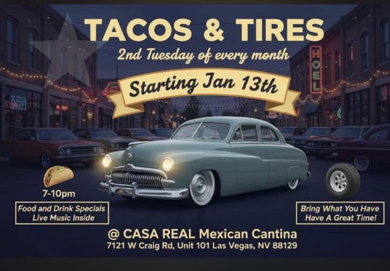 Flyer for Tacos & Tires
