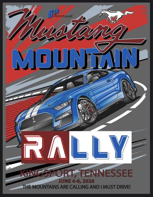 Flyer for 6th Annual Mustang Mountain Rally