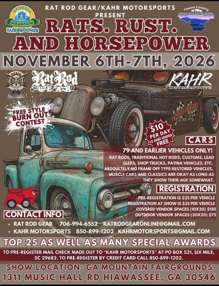 Flyer for Rats. Rust. and Horsepower
