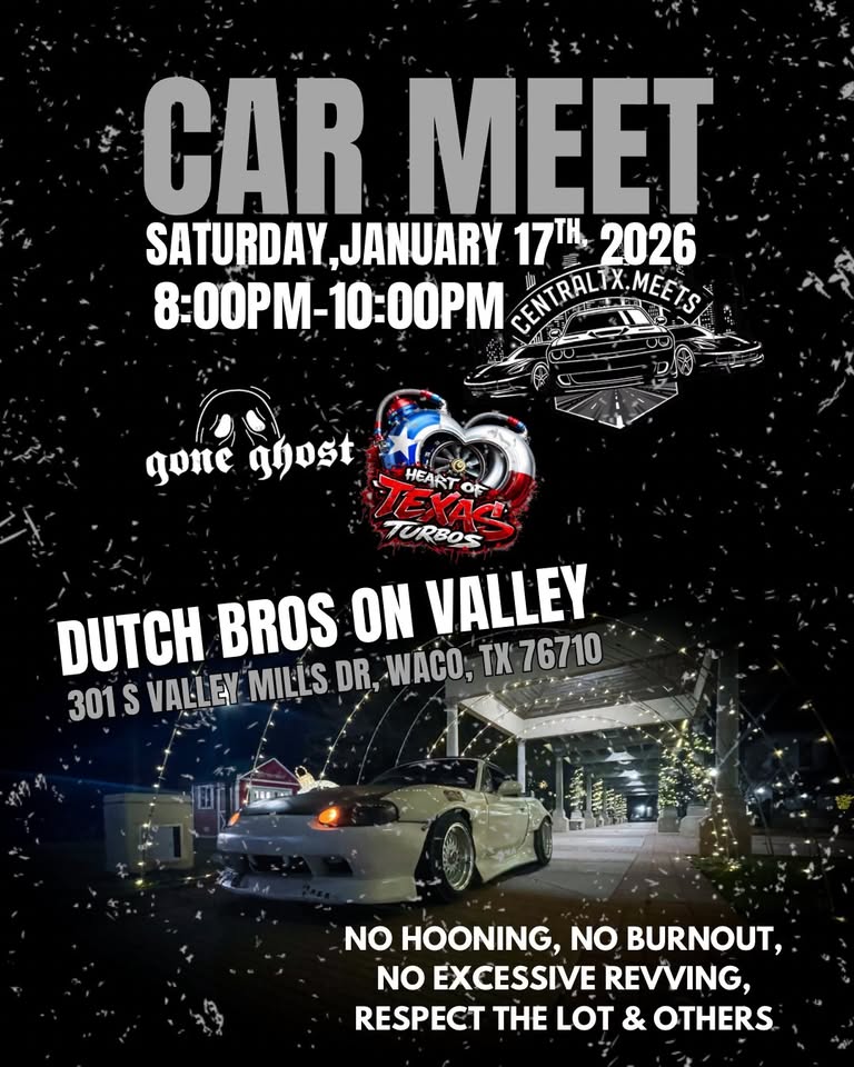 Flyer for Heart of Texas Turbos Car Meet