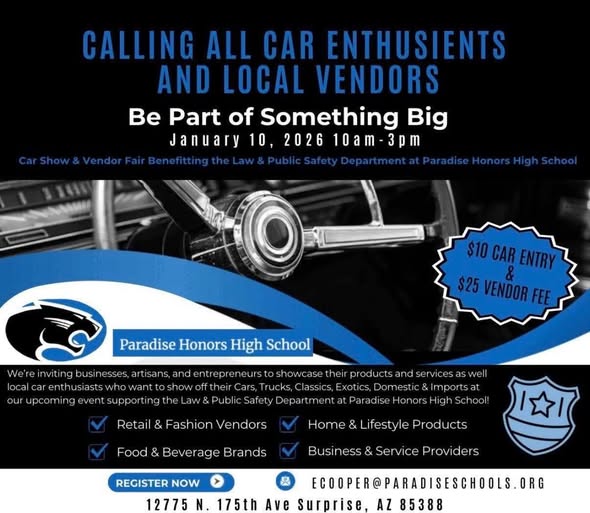 Flyer for Car Show & Vendor Fair
