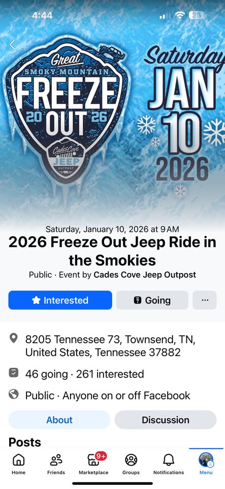 Flyer for Freeze out ride