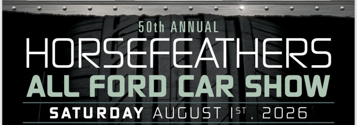 Promotional image for Horsefeathers All Ford Car Show
