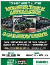 Flyer for Monster Truck Appearance & Car Show Event