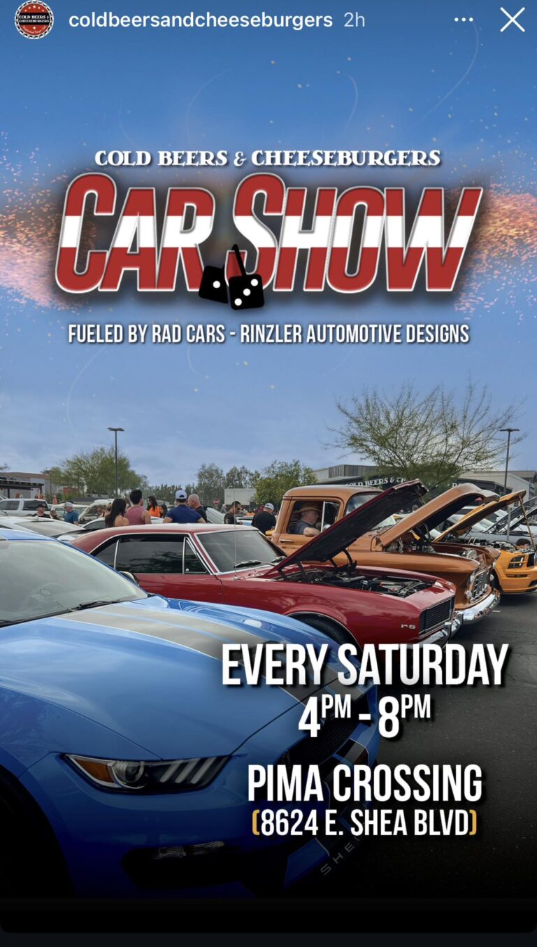 Flyer for Cold Beers & Cheeseburgers Car Show