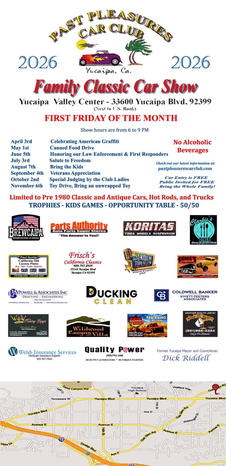 Flyer for Family Classic Car Show