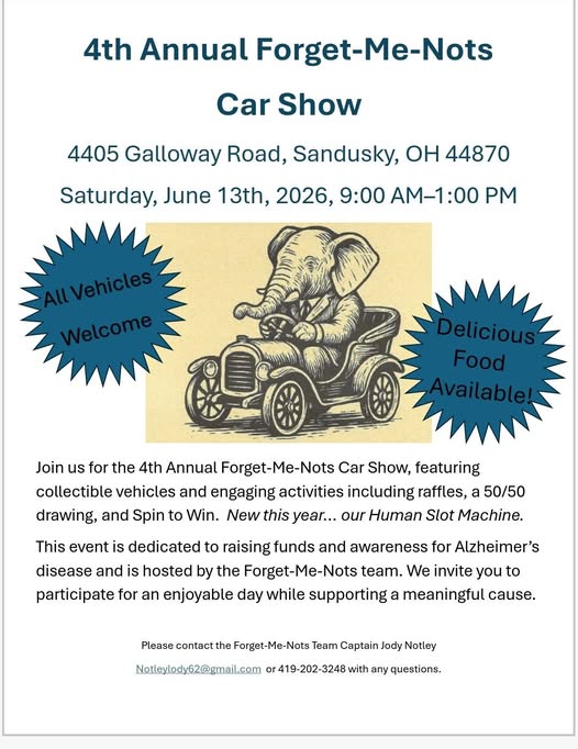 Flyer for 4th Annual Forget-Me-Nots Car Show