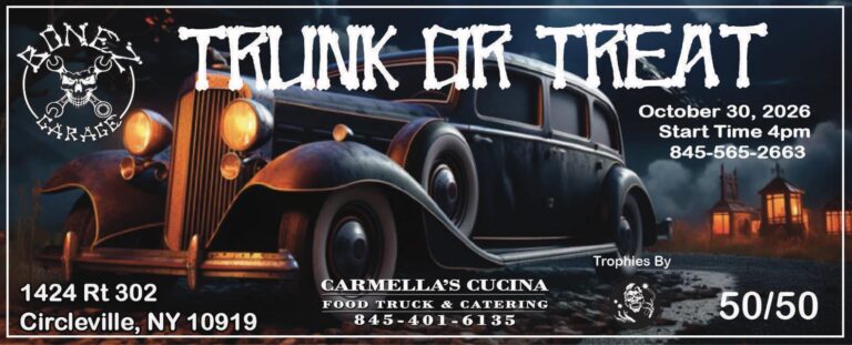 Flyer for Bonez Garage Trunk Or Treat