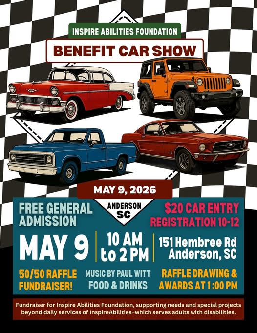 Flyer for Benefit Car Show