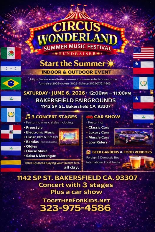Flyer for Circus Wonderland Summer Music Festival