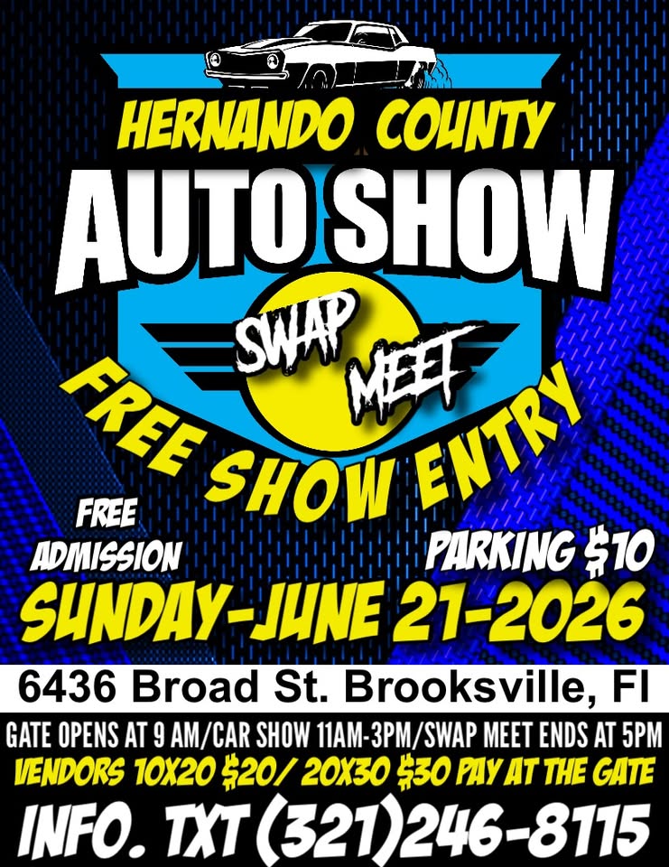 HERNANDO COUNTY AUTO SHOW AND SWAP MEET – Brooksville, FL | CarCruiseFinder