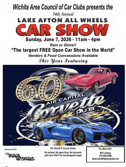 Flyer for Lake Afton All Wheels Car Show