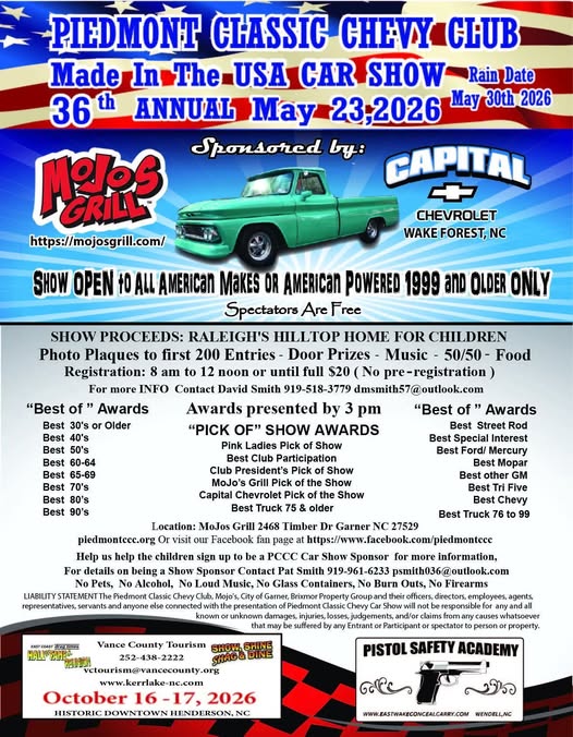 Flyer for Made In The USA Car Show
