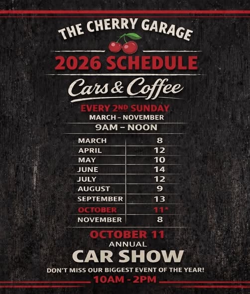 Flyer for The Cherry Garage Annual Car Show